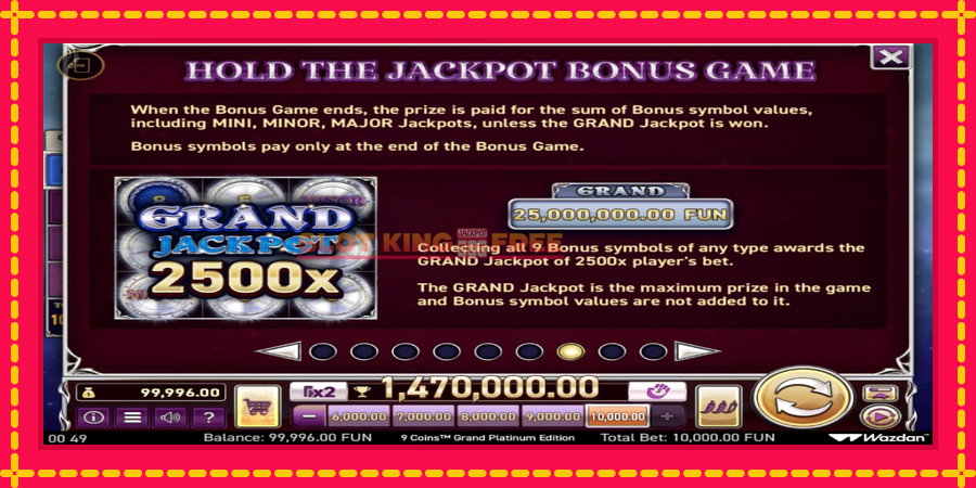 9 Coins Grand Platinum Edition Score The Jackpot - automaatne põnevate proovitükkidega