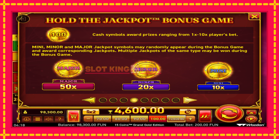 15 Coins Grand Gold Edition Score The Jackpot - automaatne põnevate proovitükkidega