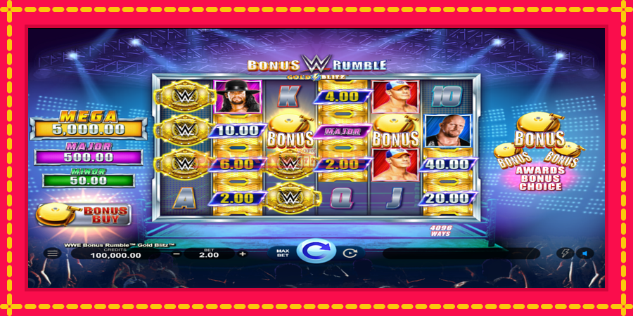 WWE Bonus Rumble Gold Blitz - automaatne põnevate proovitükkidega