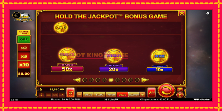 36 Coins Score The Jackpot - automaatne põnevate proovitükkidega