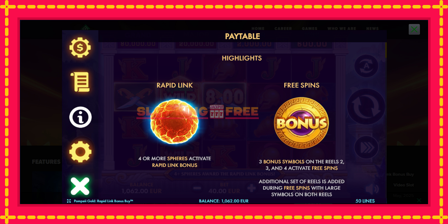 Pompeii Gold Rapid Link Bonus Buy - automaatne põnevate proovitükkidega