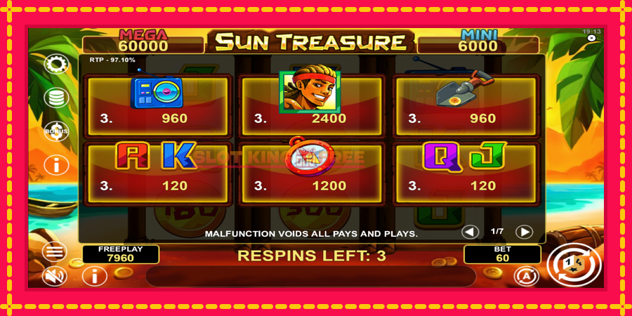 Sun Treasure Hold & Win - automaatne põnevate proovitükkidega