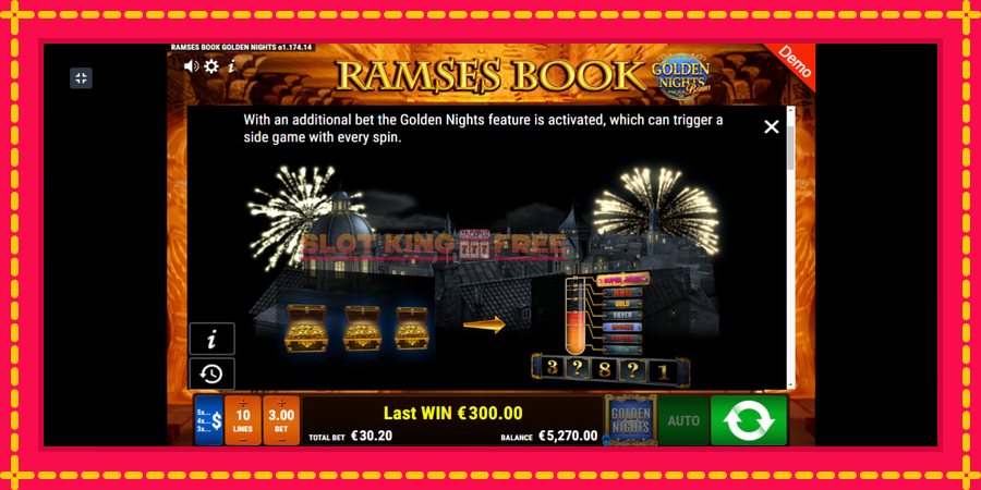 Ramses Book Golden Nights - automaatne põnevate proovitükkidega